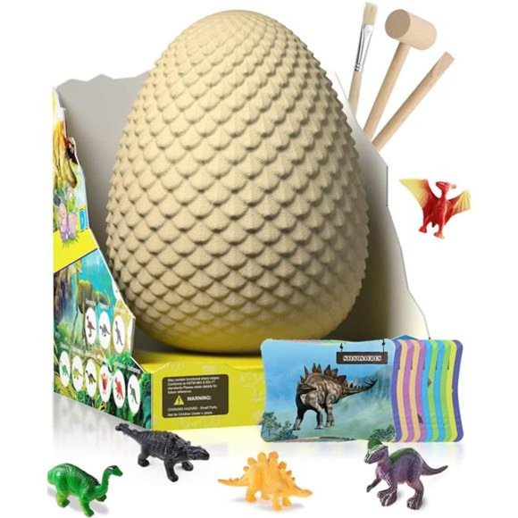 Dinosaur Egg-Jumbo Dino Egg Dig Kit - Dinosaur Toys -12 Unique Surprise Dinosaur - Picture 1 of 6